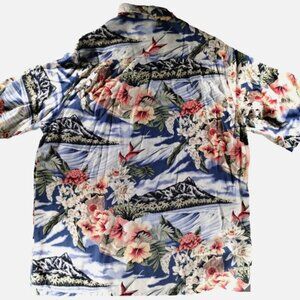 LUCKY BEACH Hula Wear Paradise Found Hawaiian Shirt Aloha 100% Rayon Vintage